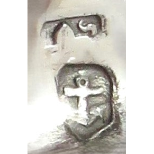 Pair of Antique Victorian Sterling Silver Salts with Liners 1845