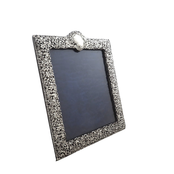 Antique Edwardian Sterling Silver 13" Photo Frame 1904