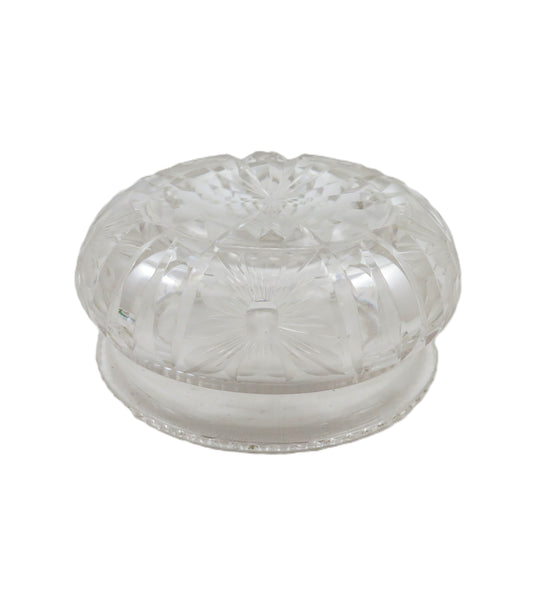 Antique Sterling Silver & Green Enamel Vanity Jar 1936