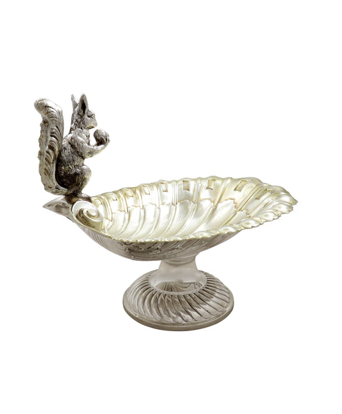 Antique Silver Plated Squirrel Nut Dish / Bowl c1900