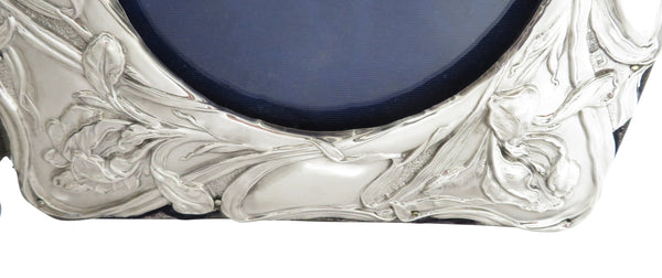 Antique Art Nouveau Sterling Silver Double Hinged Folding Photo Frame 1903