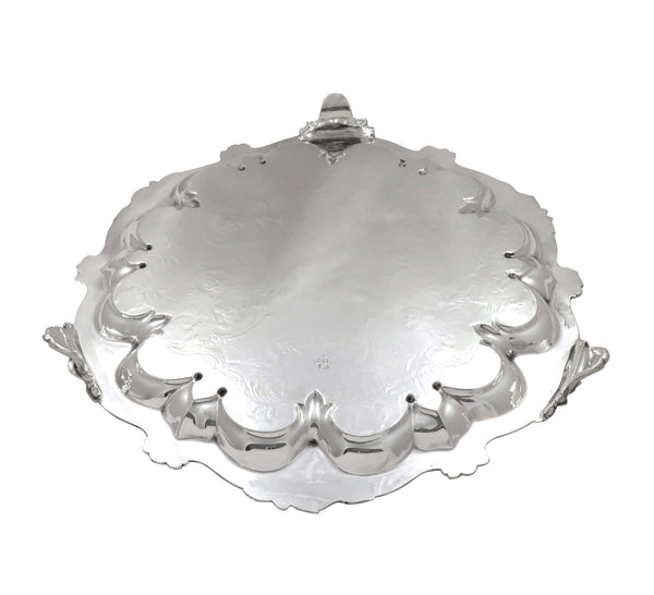 Antique Victorian Silver Plated 13" Tray / Salver c1880
