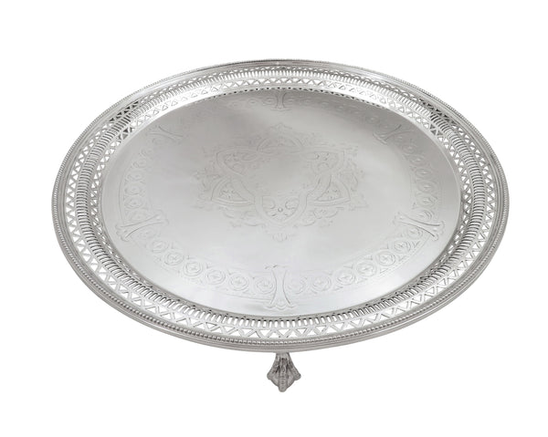 Antique Victorian Silver Plated 12" Tray / Salver c1880