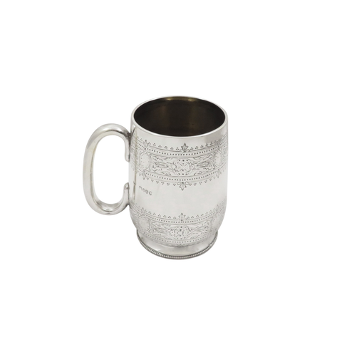 Antique Victorian Sterling Silver 3/4 Pint Tankard / Mug 1881