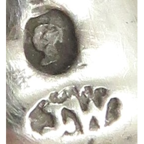 Pair of Antique Victorian Sterling Silver Salts with Liners 1845