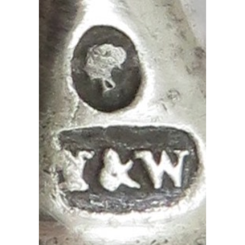 Pair of Antique Victorian Sterling Silver Salts with Liners 1845