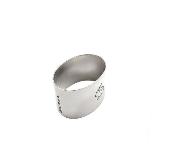 Antique George VI Sterling Silver 'Rabbit' Napkin Ring in Case 1938