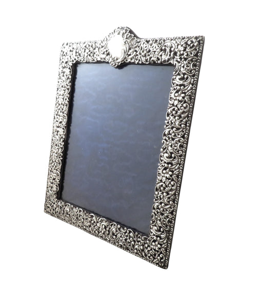 Antique Edwardian Sterling Silver 13" Photo Frame 1904
