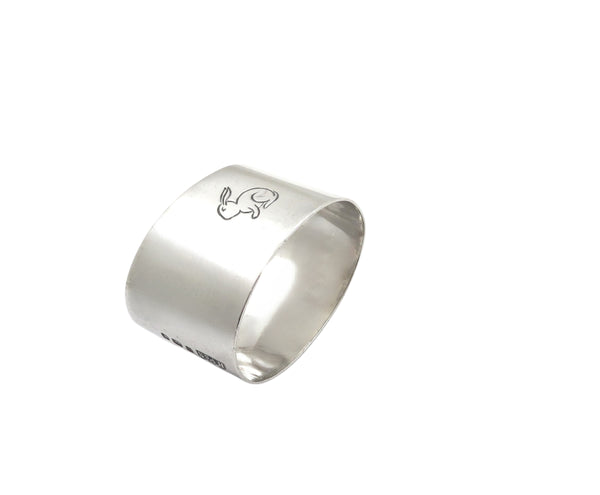 Antique George VI Sterling Silver 'Rabbit' Napkin Ring in Case 1938