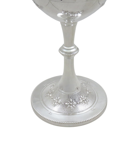 Antique Victorian Sterling Silver 7 3/4" Wine Goblet 1871