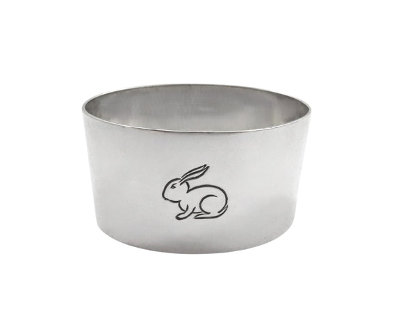 Antique George VI Sterling Silver 'Rabbit' Napkin Ring in Case 1938