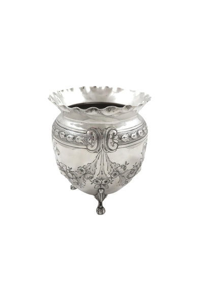 Antique Edwardian Sterling Silver Planter / Pot 1902