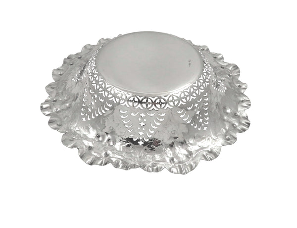 Antique Victorian Sterling Silver 9" Pierced Dish/Bowl 1892