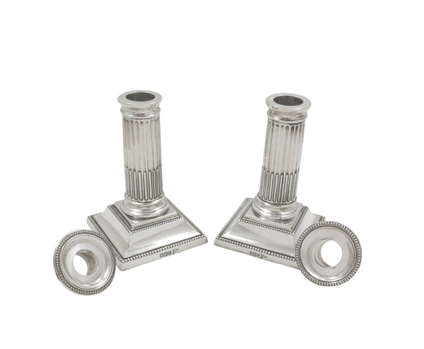 Pair of Antique Edwardian Sterling Silver 5" Candlesticks 1909