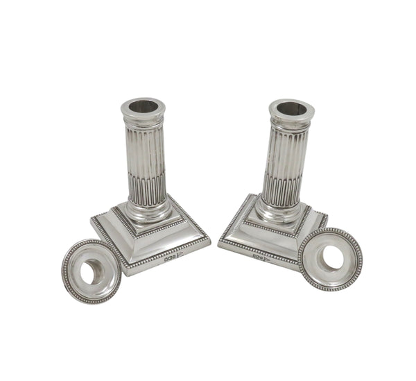 Pair of Antique Edwardian Sterling Silver 5" Candlesticks 1909