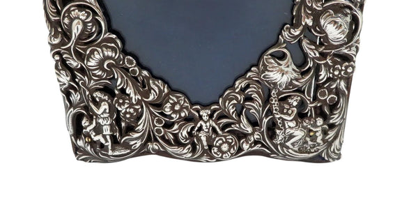 Antique Victorian Sterling Silver 'Heart' Photo Frame 1899