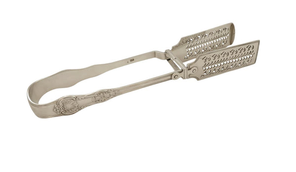 Pair of Antique William IV Sterling Silver Asparagus Serving Tongs 1834