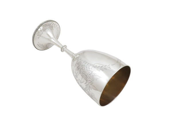 Antique Victorian Sterling Silver 6 1/2" Wine Goblet 1878