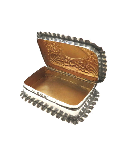 Antique Edwardian Sterling Silver Pill / Trinket Box 1902