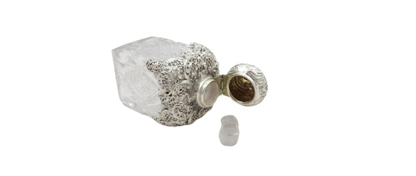 Antique Victorian Sterling Silver 5 1/2" Perfume / Scent Bottle 1896