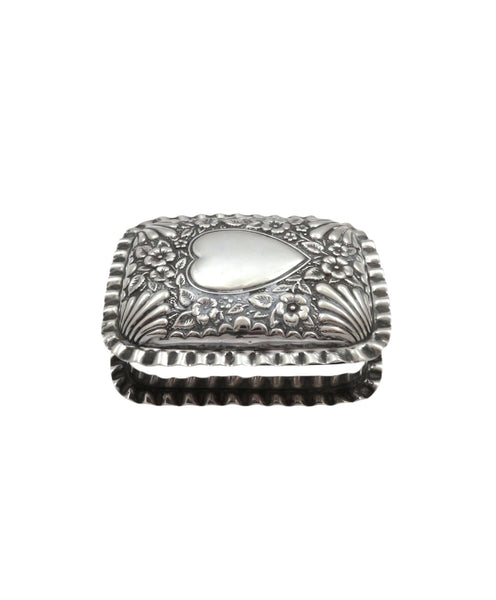 Antique Edwardian Sterling Silver Pill / Trinket Box 1902
