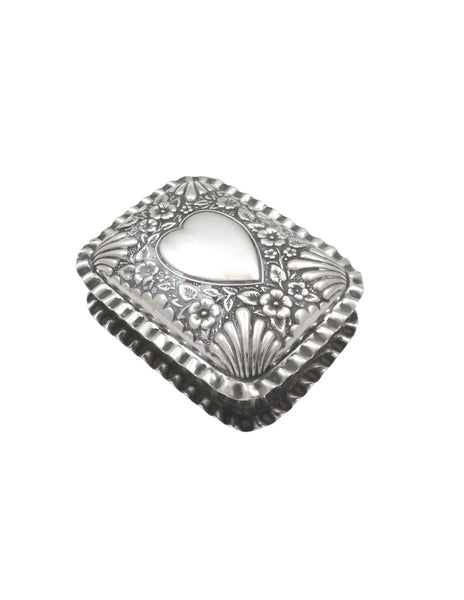 Antique Edwardian Sterling Silver Pill / Trinket Box 1902