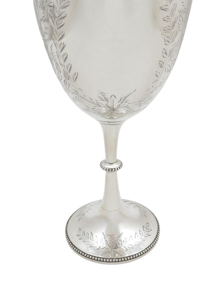 Antique Victorian Sterling Silver 6 1/2" Wine Goblet 1878
