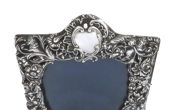 Antique Victorian Sterling Silver 'Heart' Photo Frame 1899