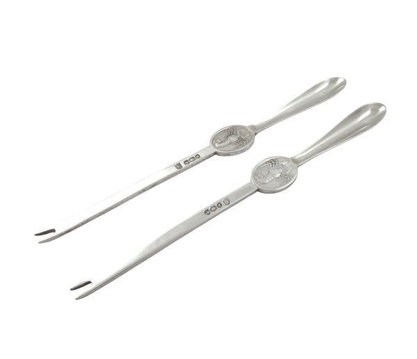 Pair of Vintage Sterling Silver Lobster / Crab Picks 1964