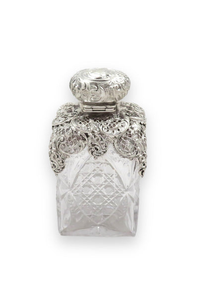 Antique Victorian Sterling Silver 5 1/2" Perfume / Scent Bottle 1896