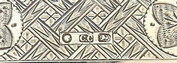 Antique Victorian Sterling Silver Card Case / Aide Memoire 1876
