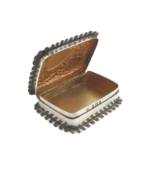Antique Edwardian Sterling Silver Pill / Trinket Box 1902