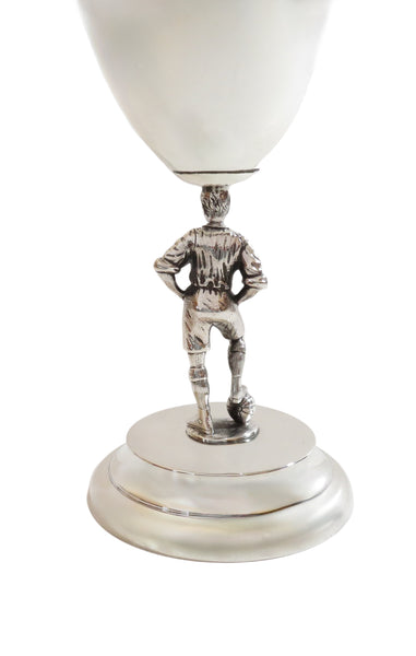 Antique George V Sterling Silver 9" Football Trophy / Goblet 1912