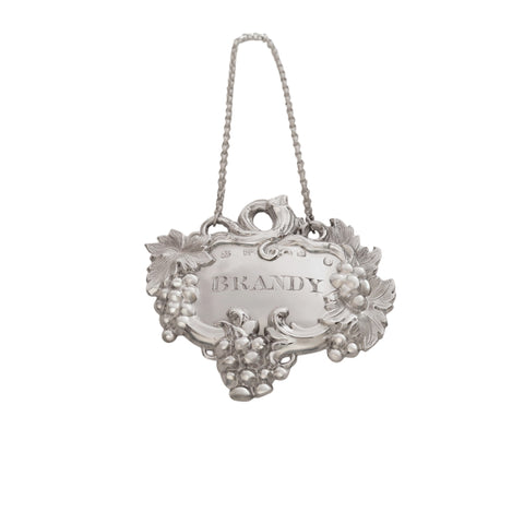 Antique Early Victorian Sterling Silver 'Brandy' Label 1840