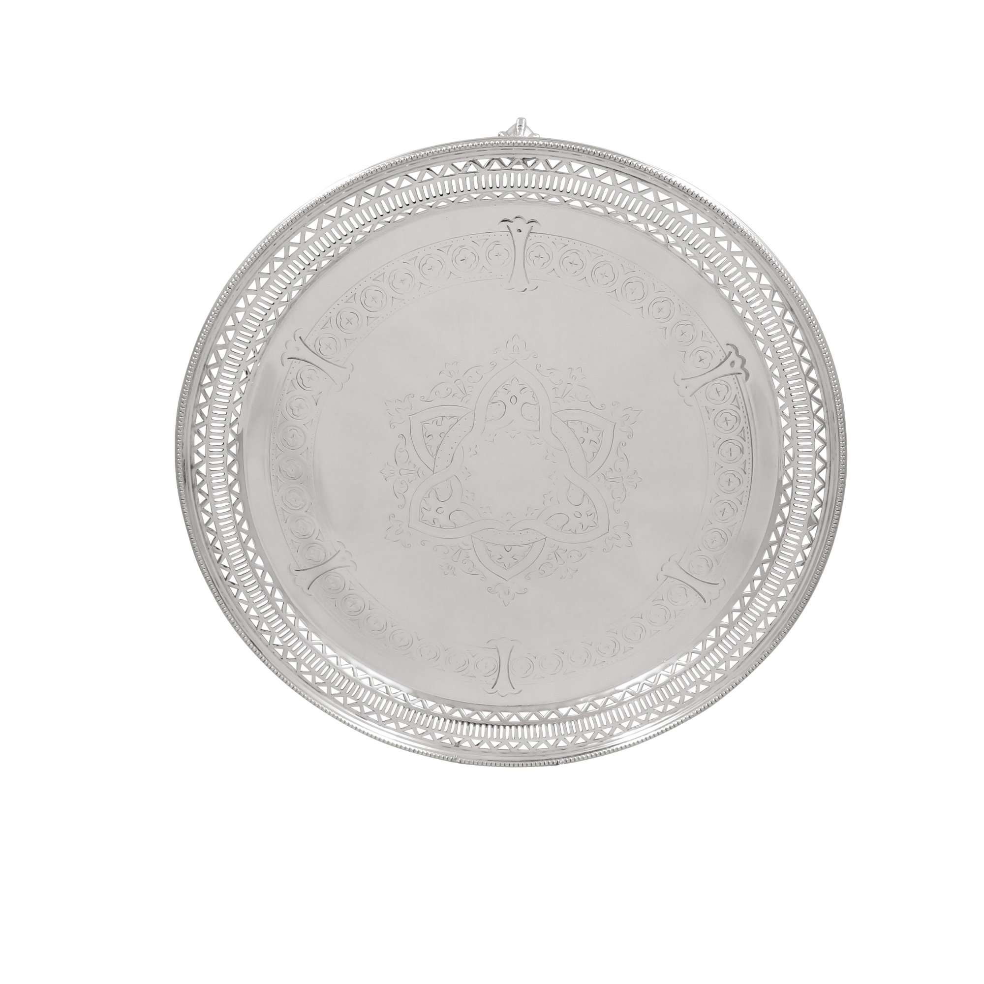 Antique Victorian Silver Plated 12" Tray / Salver c1880