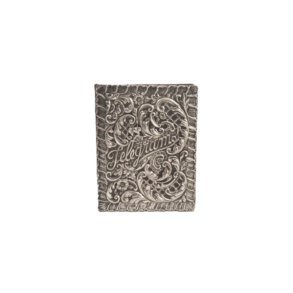 Antique Edwardian Sterling Silver Telegram Folder / Case 1901