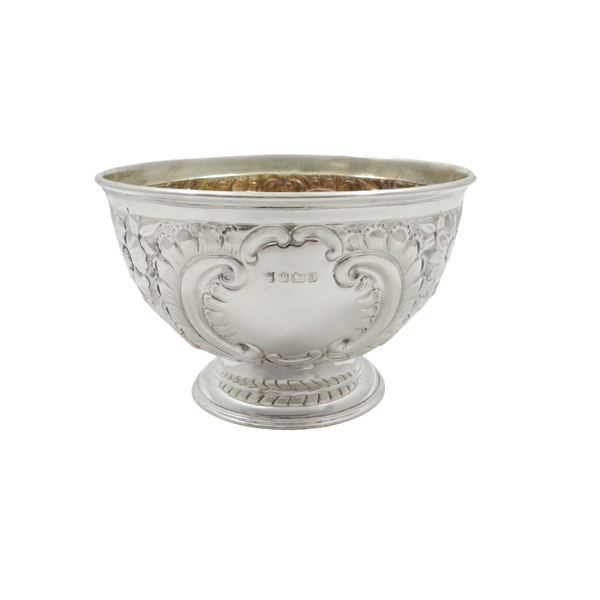 Antique Victorian Sterling Silver Bowl on Pedestal Foot 1899