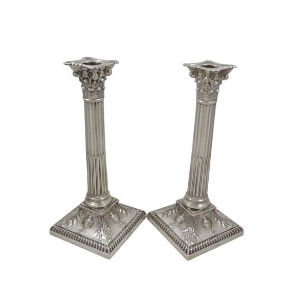 Pair of Antique Sterling Silver 10" Candlesticks 1917