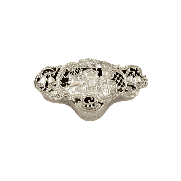 Antique Edwardian Sterling Silver Wedding / Marriage Box 1903