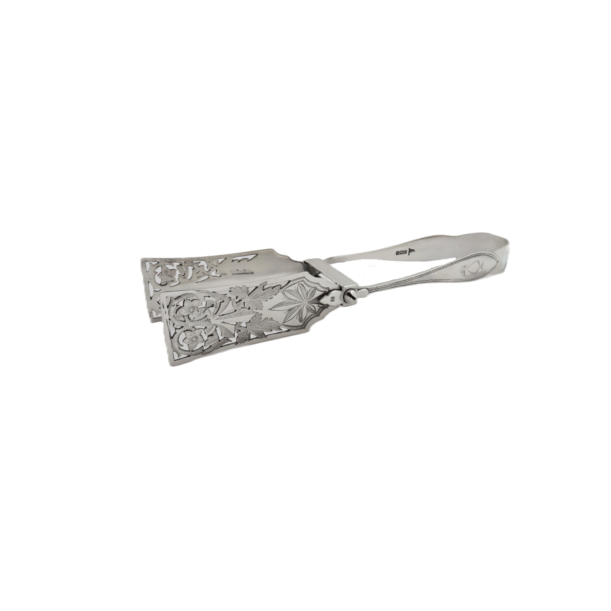 Pair of Antique Late Victorian/Early Edwardian Sterling Silver Cake Tongs 1901