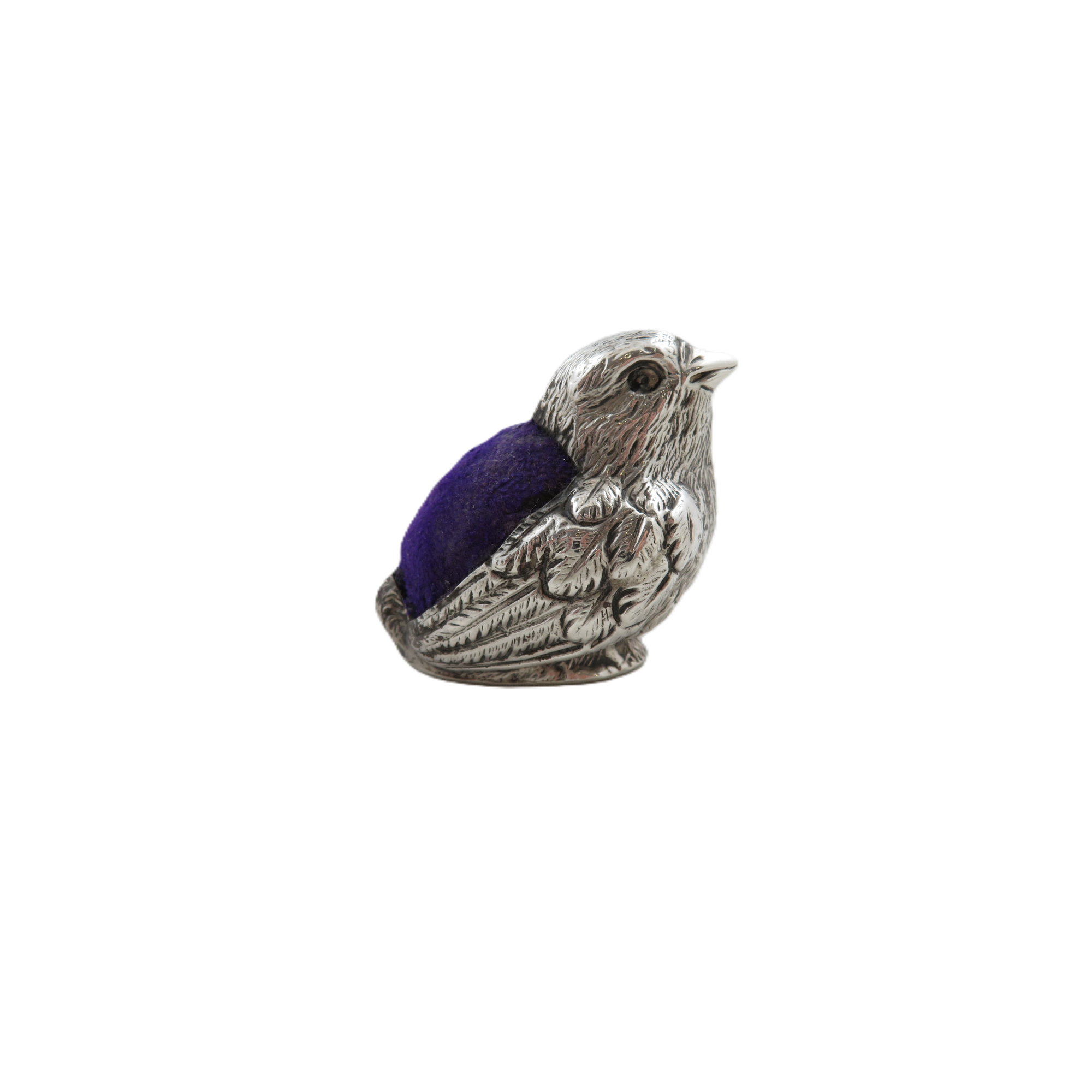 Antique Edwardian Sterling Silver Chick Pin Cushion 1905
