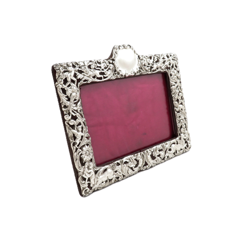 Antique Edwardian Sterling Silver Landscape Photo Frame 1901