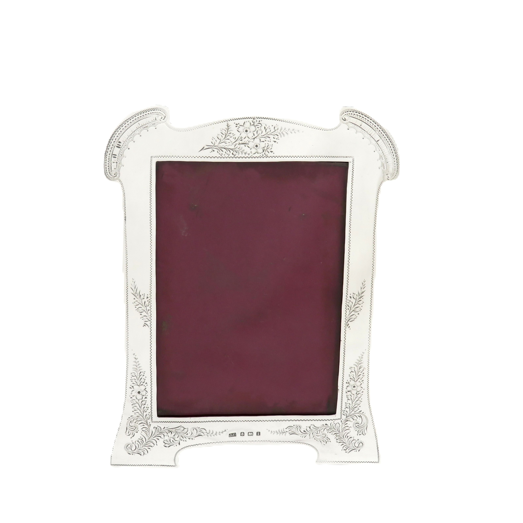 Antique Edwardian Sterling Silver 7" Photo Frame 1908
