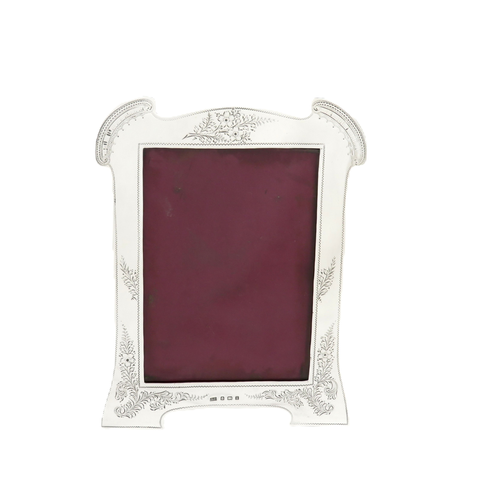 Antique Edwardian Sterling Silver 7" Photo Frame 1908