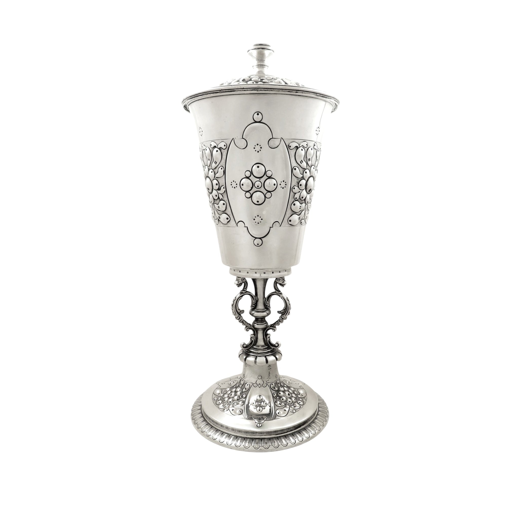 Antique Edwardian Sterling Silver 13" Cup and Cover 1903