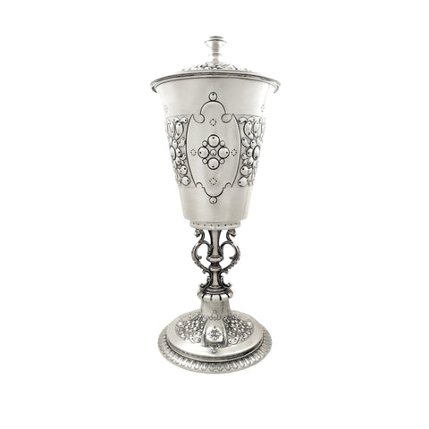 Antique Edwardian Sterling Silver 13" Cup and Cover 1903
