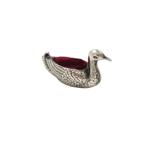 Antique Edwardian Sterling Silver 'Duck' Pin Cushion 1907