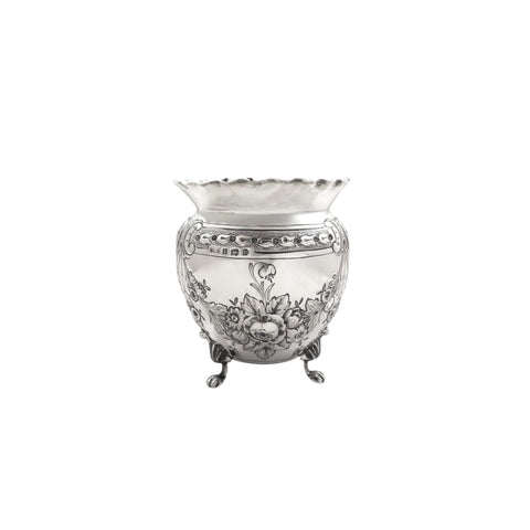 Antique Edwardian Sterling Silver Planter / Pot 1902