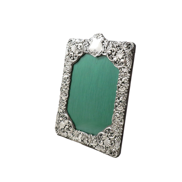 Antique Edwardian Sterling Silver 9 3/4" Photo Frame 1902