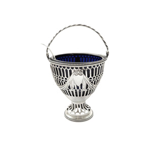 Antique Georgian Sterling Silver Sugar Basket with Sifter Spoon 1774